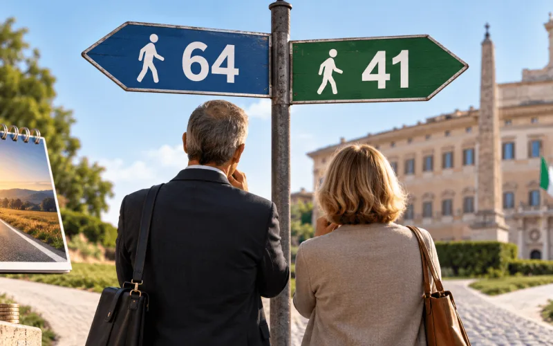 Allo studio per il 2027 l’uscita anticipata a 64 anni.